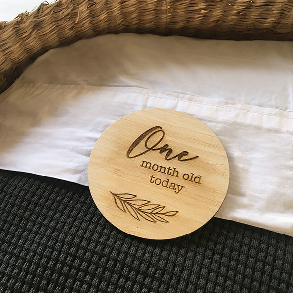 Engraved Wooden Milestone Discs