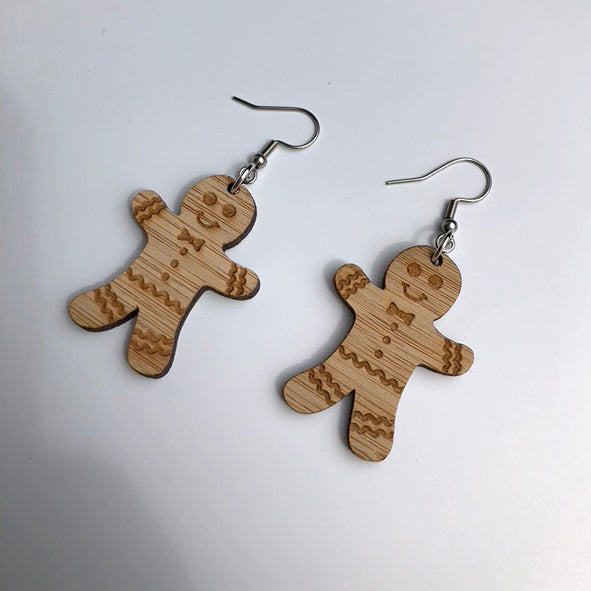 Gingerbread Man Dangly Earrings