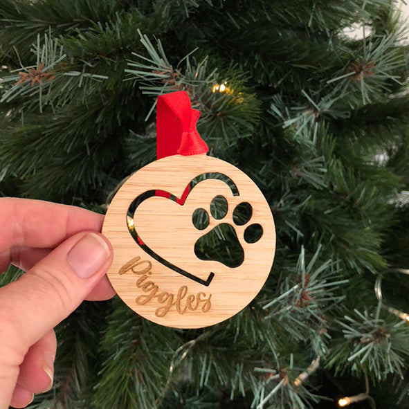 Heart Paw Personalised Pet Decoration