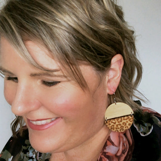 Leopard Split Dangly Earrings