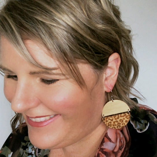Leopard Split Dangly Earrings