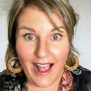 Leopard Hoop Dangly Earrings