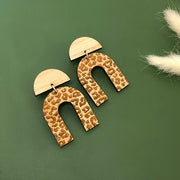 Leopard Rainbow Dangly Earrings