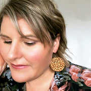 Leopard Round Dangly Earrings