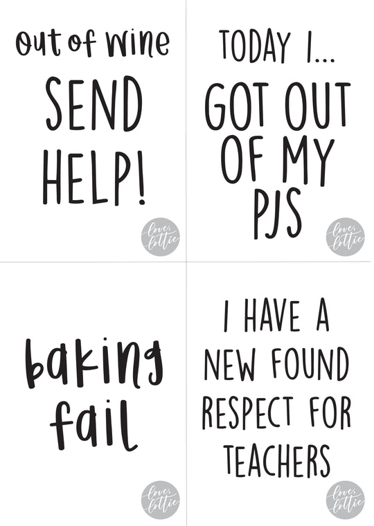 FREE Downloadable Lock Down Milestone Cards