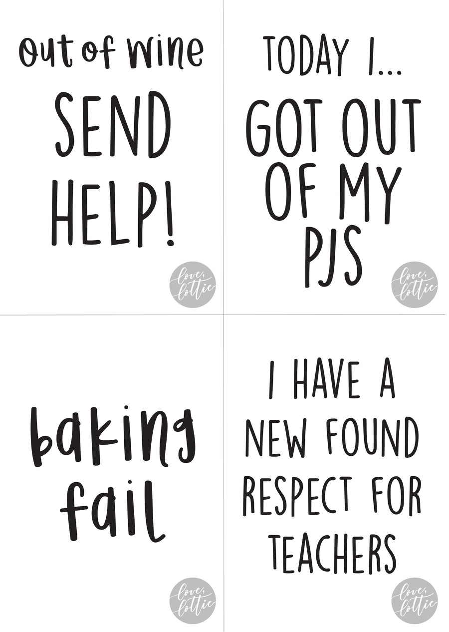 FREE Downloadable Lock Down Milestone Cards