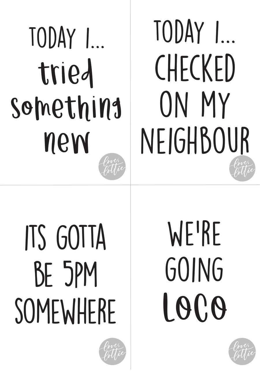 FREE Downloadable Lock Down Milestone Cards