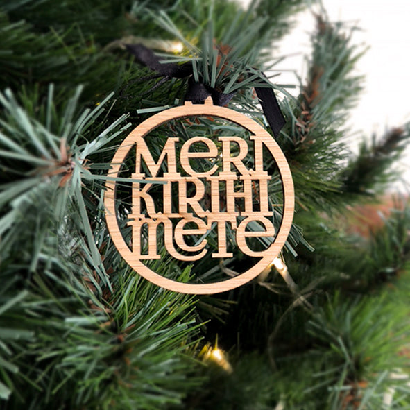 Meri Kirihimete Typographic Decoration