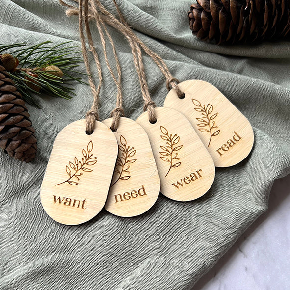 Oval Want, Need, Wear, Read Tags