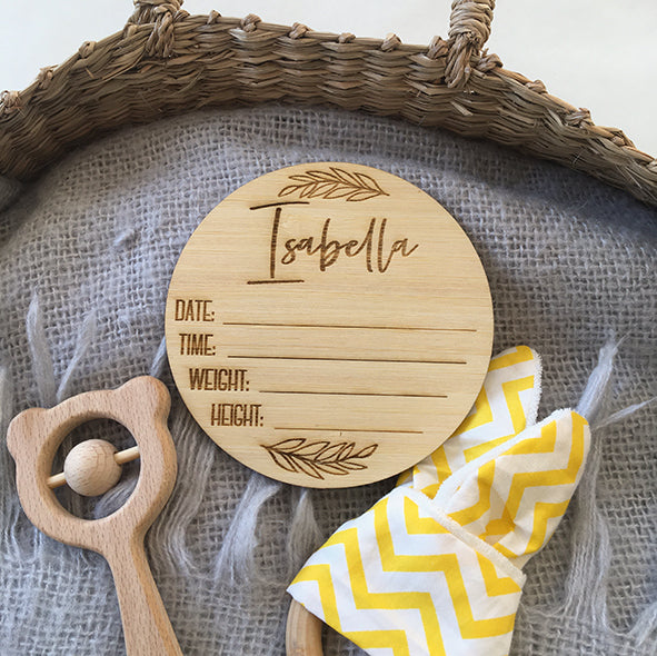 Personalised Birth Announcement Disc