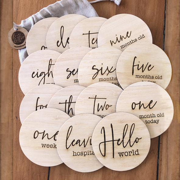 Simple Engraved Milestone Discs Extra Large Set