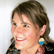 Splice Teal Dangly Earrings