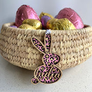 Personalised Crouching Bunny Basket Tag