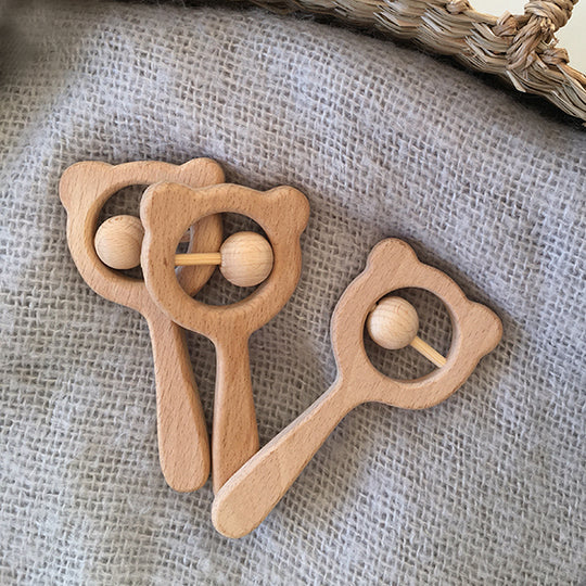 Personalised Wooden Teether Rattle