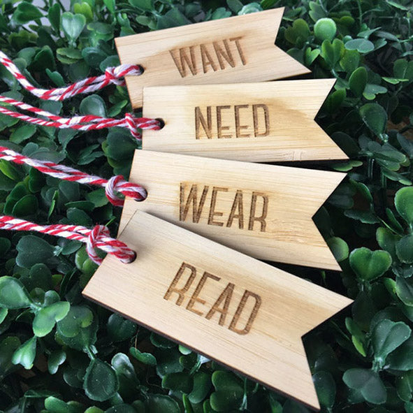 Want, Need, Wear, Read Flag Tags